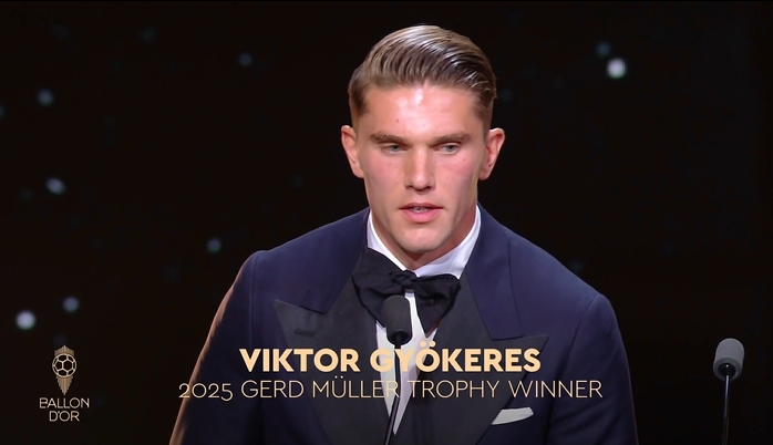 58场比赛中有63个进球!官员:约克雷斯赢得了2025年GED Mueller奖 并当选为年度前锋